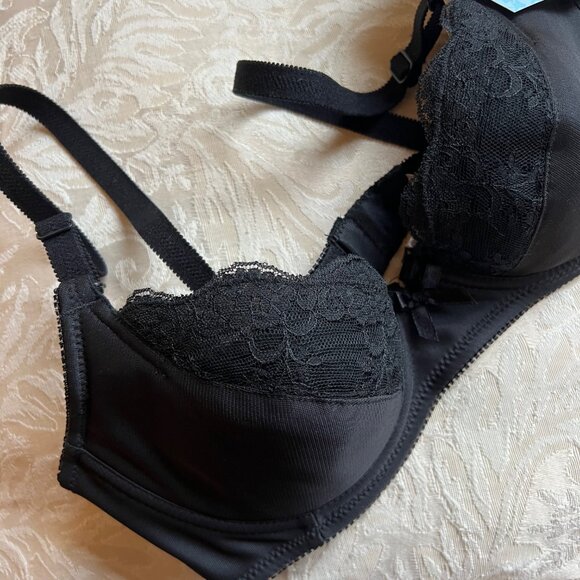 NWT Q – T  Intimates Lace Underwire Demi Everyday Bra 34C Black - Picture 4 of 11